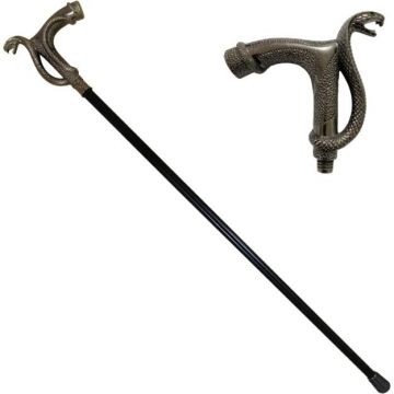 Snake eye "Snake head" Walking Cane With Sword 35" Overall